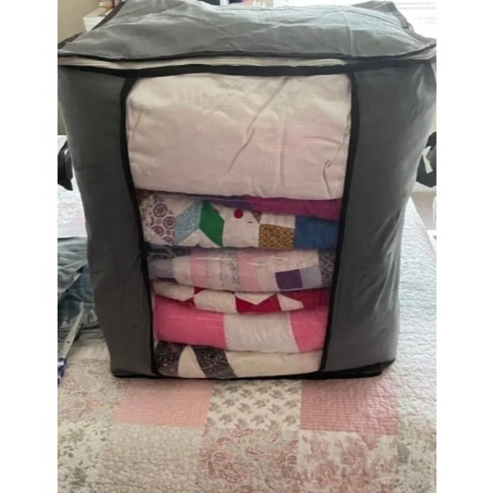 Extra Large Blanket Storage Bags 120L 2 Pack Comforter Storage Bags